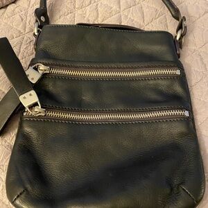 B Makowsky Black Leather Crossbody Bag in excellent condition.
